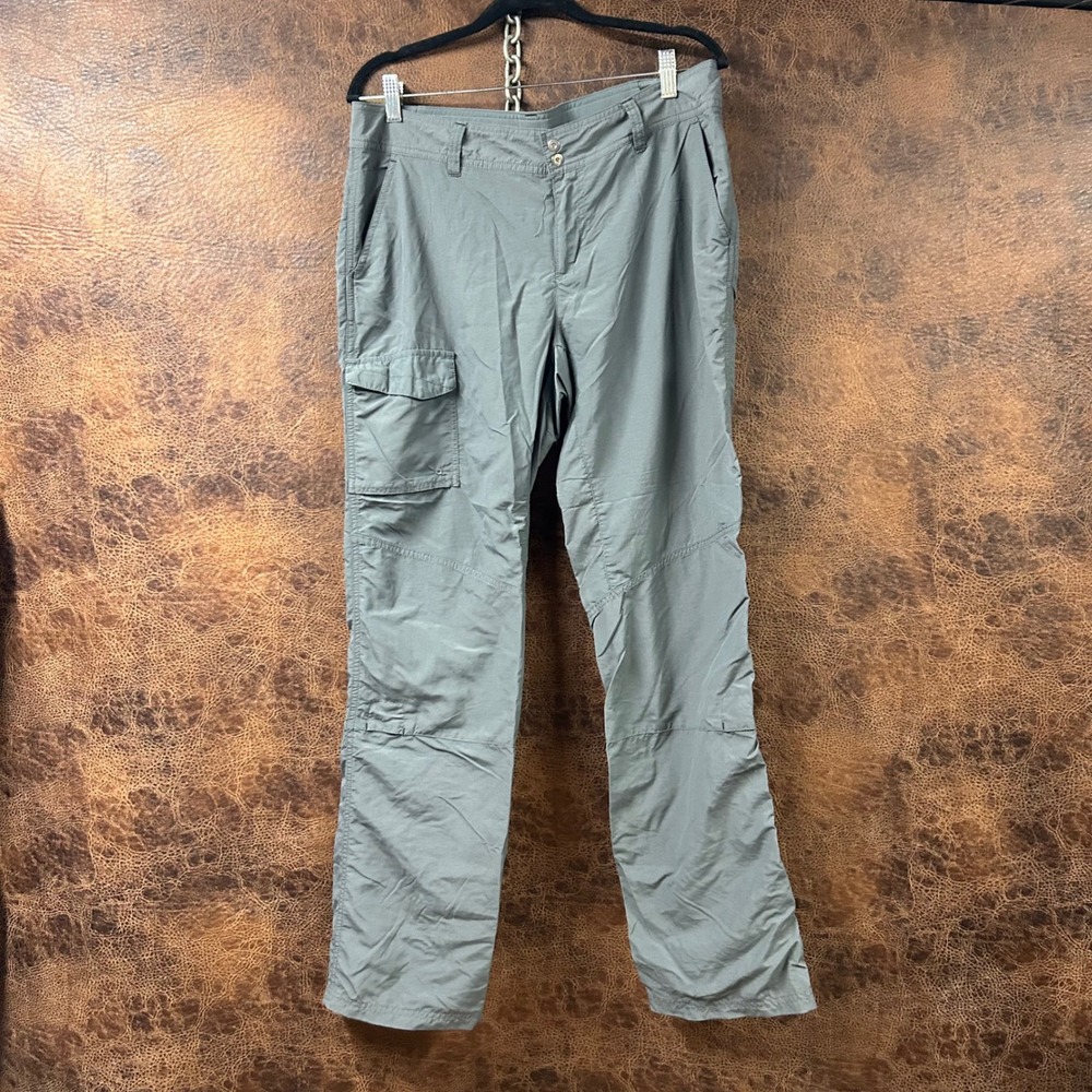 Columbia Omni-Shade Hiking Outdoor Women's 12 Regular‎ Pants Grey Tab Capri Sun